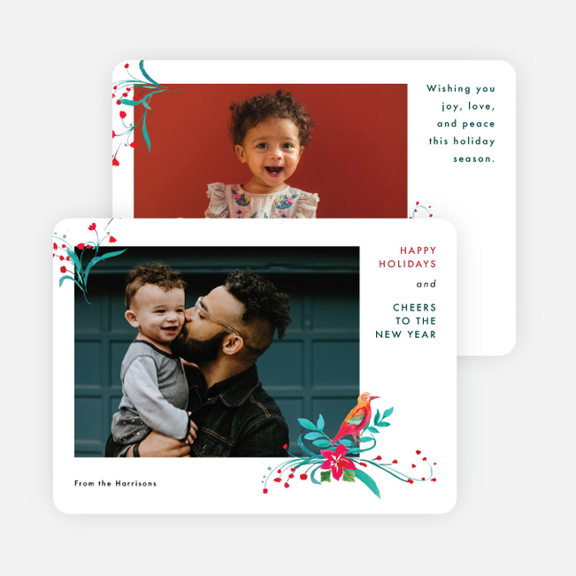 Festive Flourish Multi Photo Holiday Cards - Multi