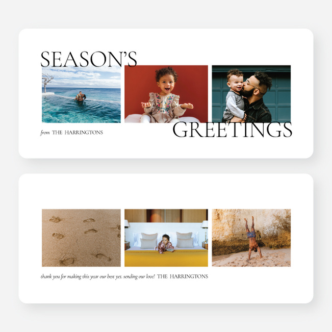 Subtle Greeting Multi Photo Holiday Cards - White