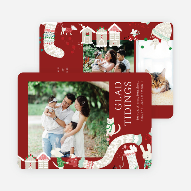 Cozy Fun Christmas Cards - Red