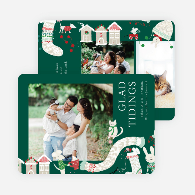 Cozy Fun Christmas Cards - Green