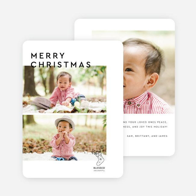 Festive Stamp Christmas Cards - Black