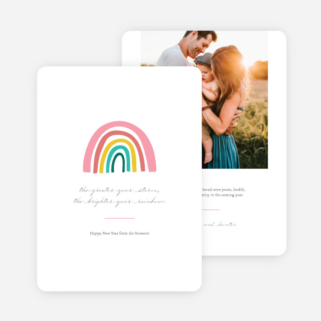 Big Rainbow New Year Cards and Invitations - Multi
