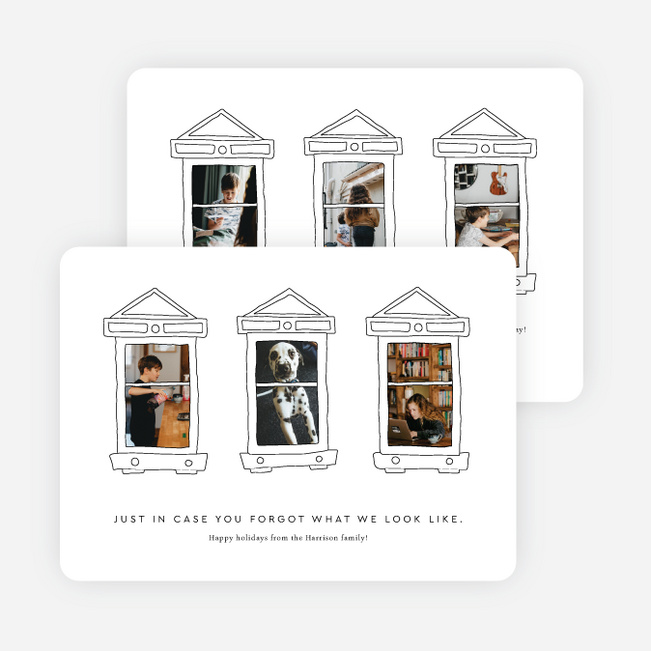 Here We Are Multi Photo Holiday Cards - White