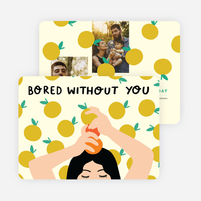 Bored Without You Multi Photo Holiday Cards - Yellow