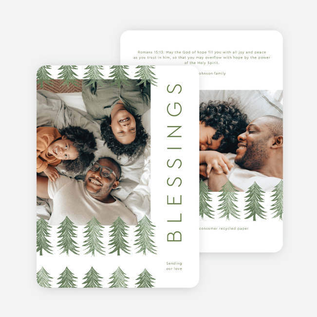 Joyful Trees Christmas Cards - Green