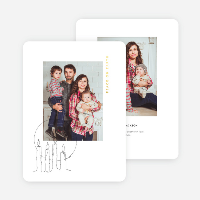 Foil Classic Sayings Multi Photo Holiday Cards - Yellow