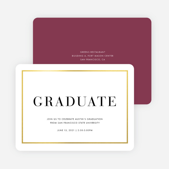 Foil Traditions Graduation Party Invitations - Red