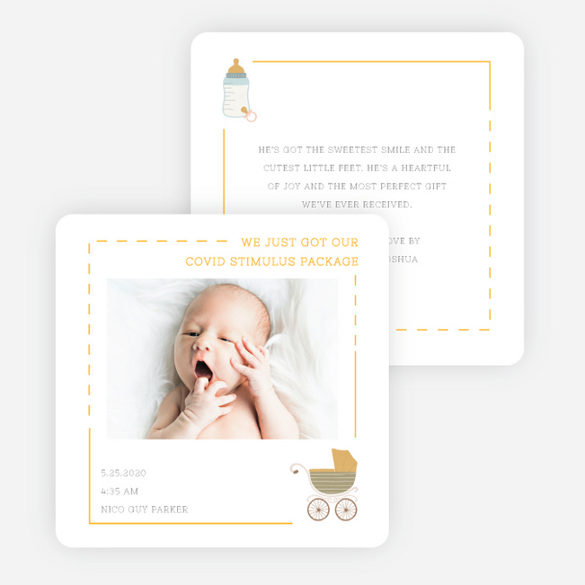 Shelter in Place Baby Announcements - Yellow