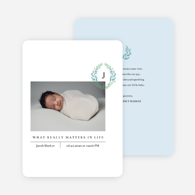 Wild Monogram Birth Announcements - Blue