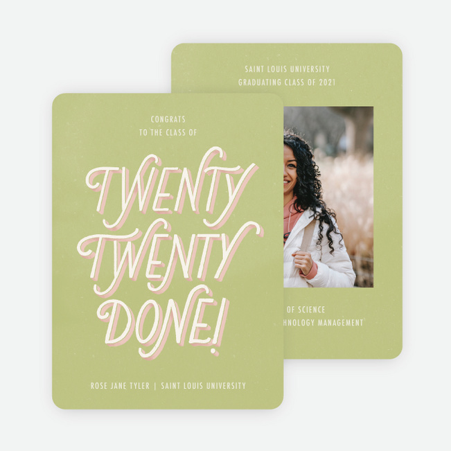 Finish with Flourish Graduation Announcements & Graduation Invitations - Green