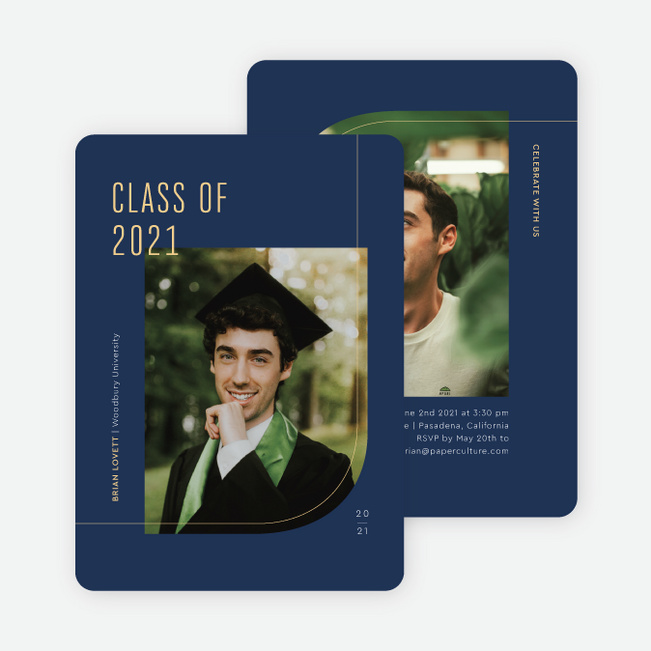 Going Up Graduation Announcements & Graduation Invitations - Blue
