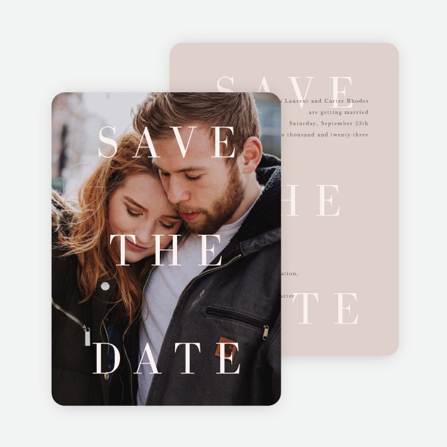 Dancing Typography Save the Date Cards - Brown