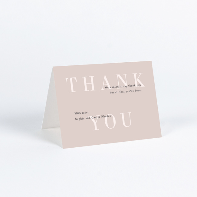 Dancing Typography Wedding Thank You Cards - Brown