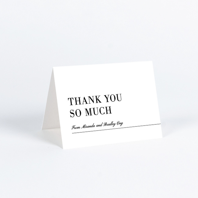 Eloquent Print Wedding Thank You Cards - Black