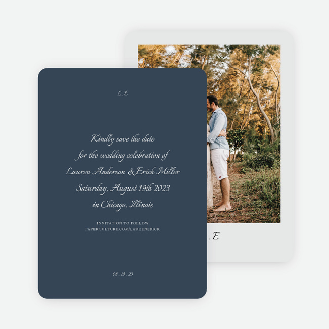 Filled With Grace Save the Date Cards - Blue