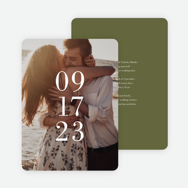 Profound Moment Save the Date Cards - Green