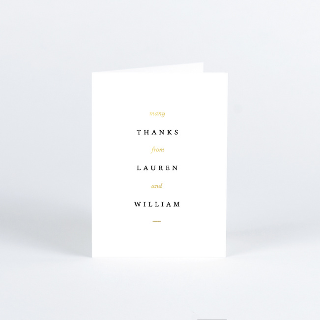 Foil Accents Wedding Thank You Cards - Yellow