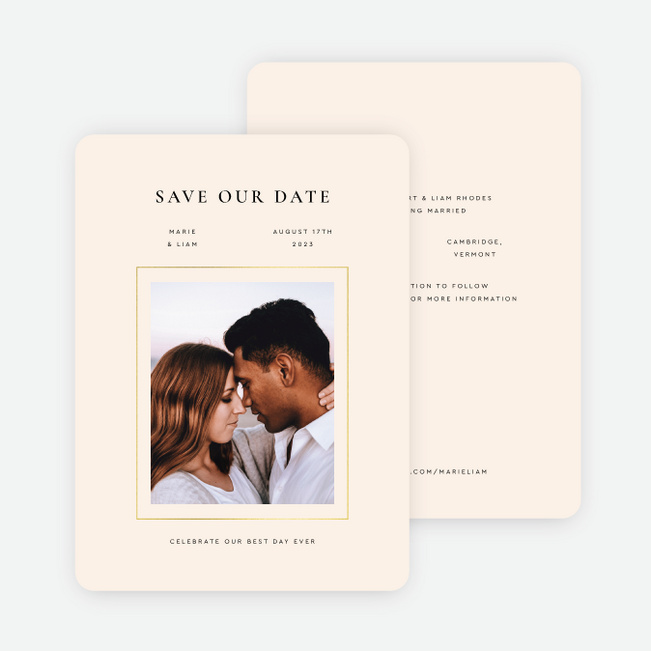 Foil Ever After Save the Date Cards - Yellow