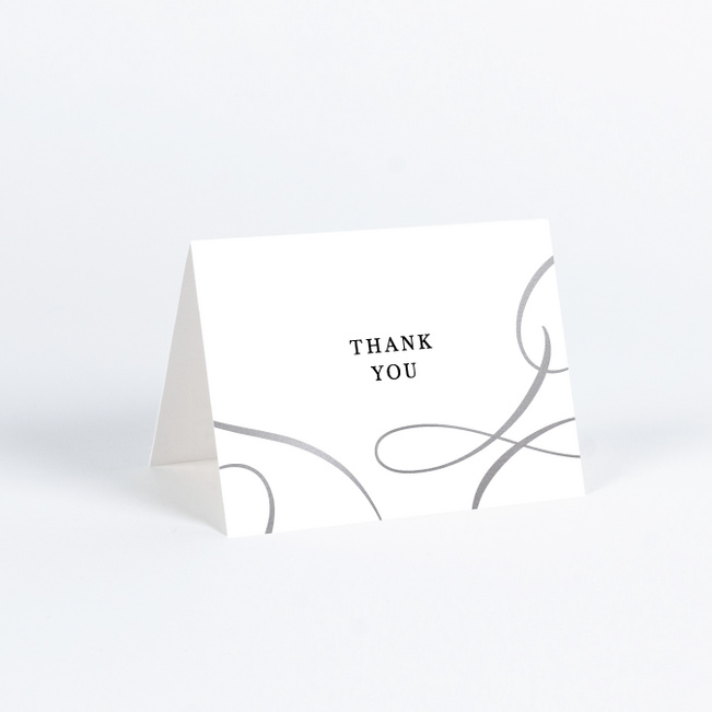 Foil Lovely Flourish Wedding Thank You Cards - Gray