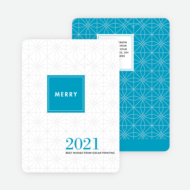 Abstract Ornaments Corporate Holiday Cards - Blue
