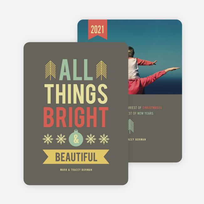 All Things Bright & Beautiful Holiday Cards - Brown