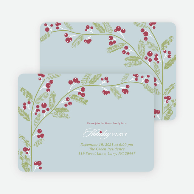 Berry Invite Holiday Invitations - Misty Sky