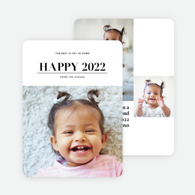 Best is Yet to Come New Year’s Photo Cards - Black