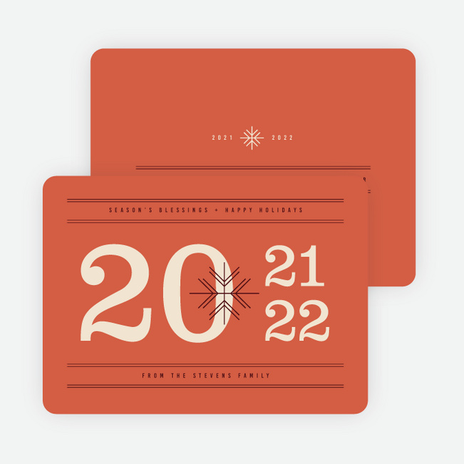 Big Numbers New Year Cards - Red