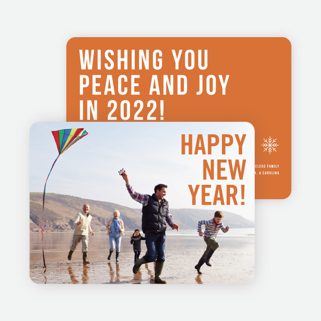 Big Wishes New Year Cards - Orange