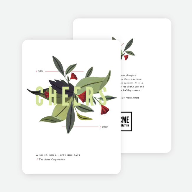 Bunches of Cheer Company Holiday Card - Green