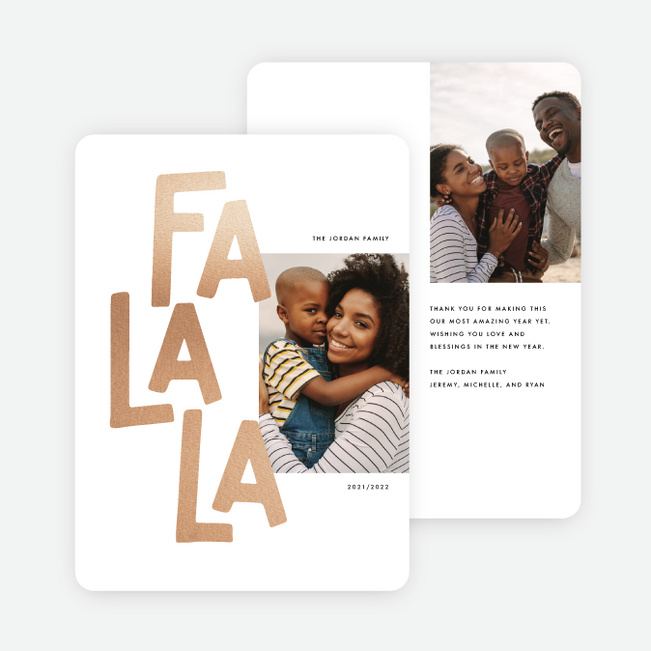 Foil Falala Song Christmas Cards - Pink