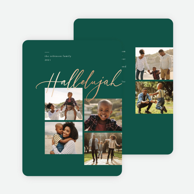 Foil Hallelujah Christmas Cards - Green