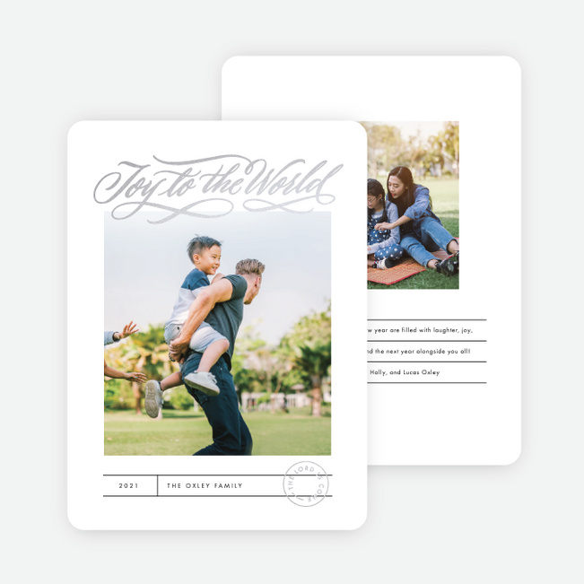 Foil Joyous Header Holiday Cards - Gray
