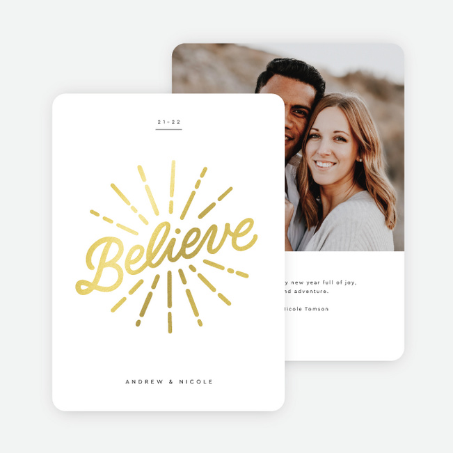 Foil Positivity Holiday Cards - Yellow