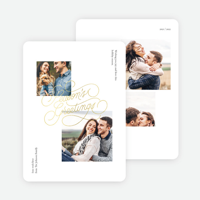 Foil Seasonal Greeting Holiday Cards - Yellow