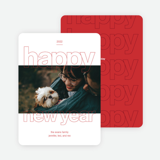 Happy Days New Year Cards - Red