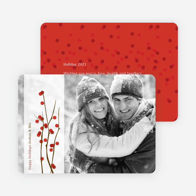 Holiday Berries Christmas Cards - Tomato Red