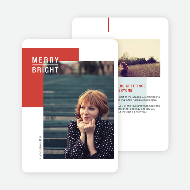 Merry and Bright Seasons Greetings - Red