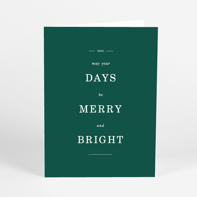 Minimal Greetings Corporate Holiday Cards - Green