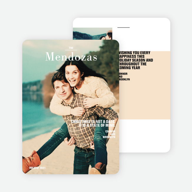 Modern Blocks Holiday Card - Orange
