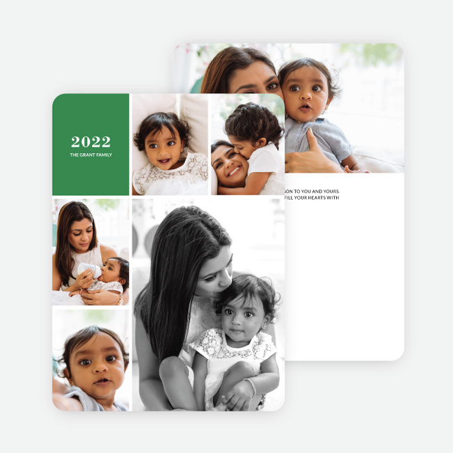 New Year’s Card Photo Collage - Green