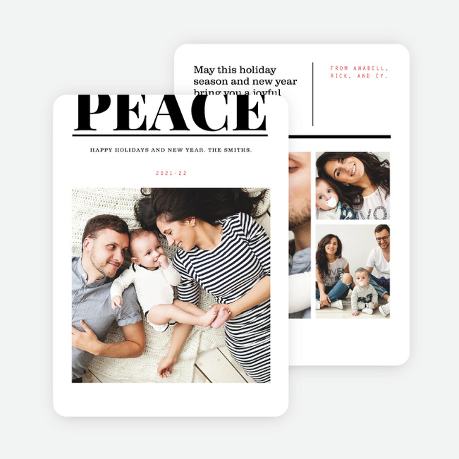 Peace Statement Holiday Cards - Black