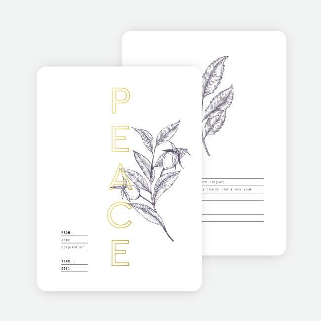 Recipe For Peace Business and Corporate Holiday Cards - Yellow
