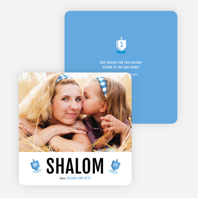 Shalom Hanukkah Cards - Blue
