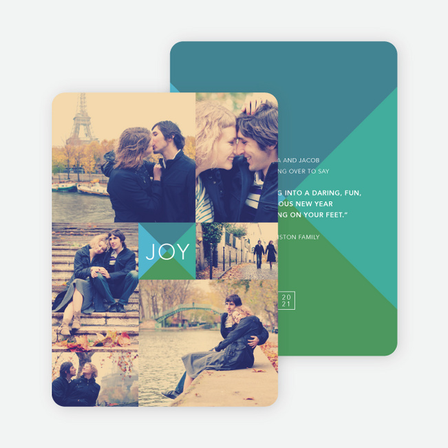 Shapes of Joy Modern Holiday Cards - Blue