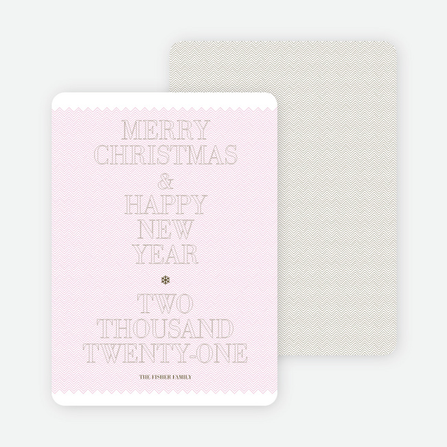 Simple and Bold: Modern Holiday Card - Pink Blush
