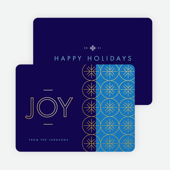 Snowflake Joy Holiday Cards - Blue