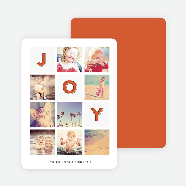 Square Joy Holiday Cards - Red