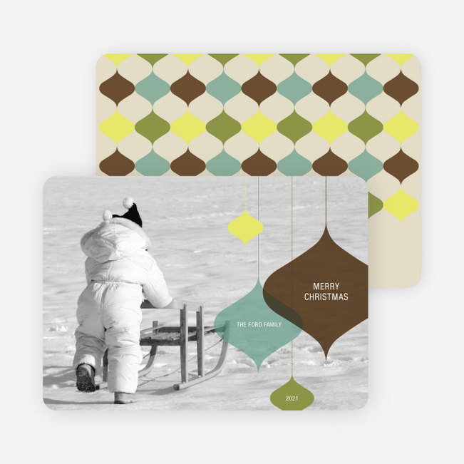 Transparent Ornaments Holiday Photo Cards - Chocolate