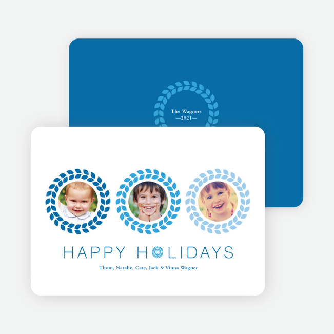 Triple O – 3 Photo Holiday Card - Royal Blue
